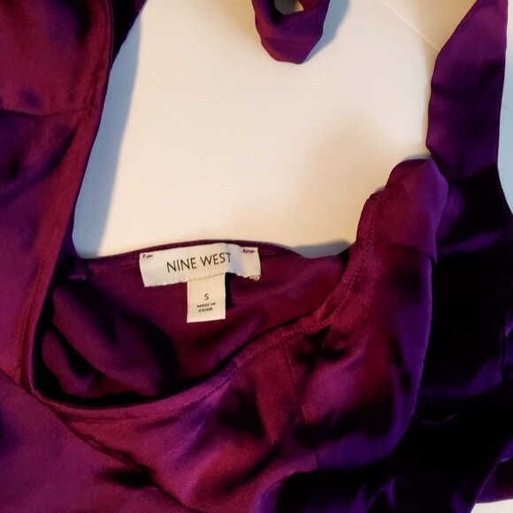 Purple Kasper V-Neck Long Sleeve Blouse Womens Size M V-neckline Long sleeves - Picture 8 of 11